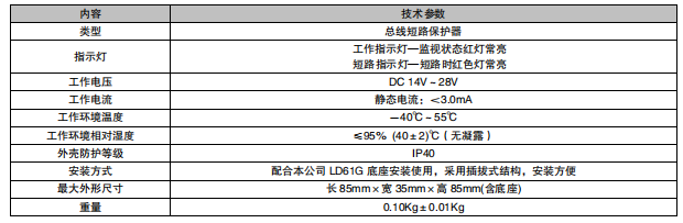 利達(dá)LD3600G總線短路保護(hù)器接線安裝技術(shù)